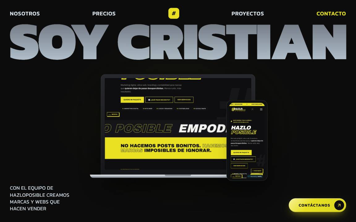Portafolio creativo en computador
