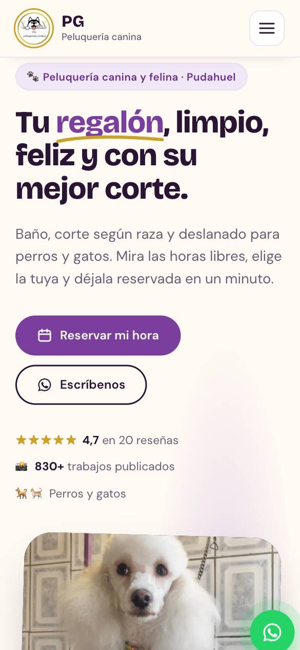 Reservas de horas en celular
