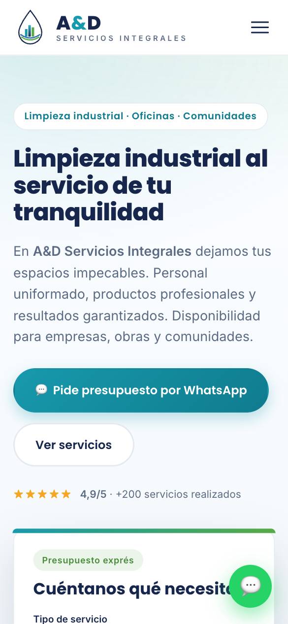 Servicios con cotizador en celular