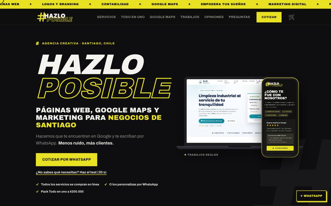 Agencia que vende servicios en línea en computador