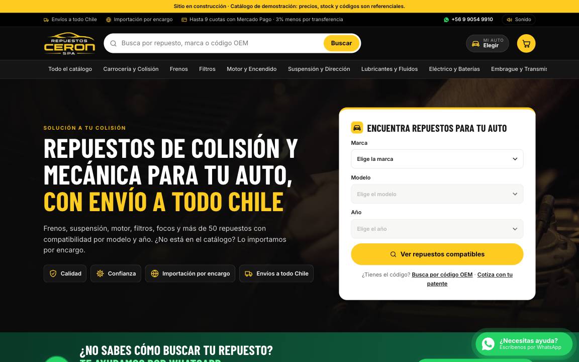 Tienda con catálogo grande (desde Excel) en computador