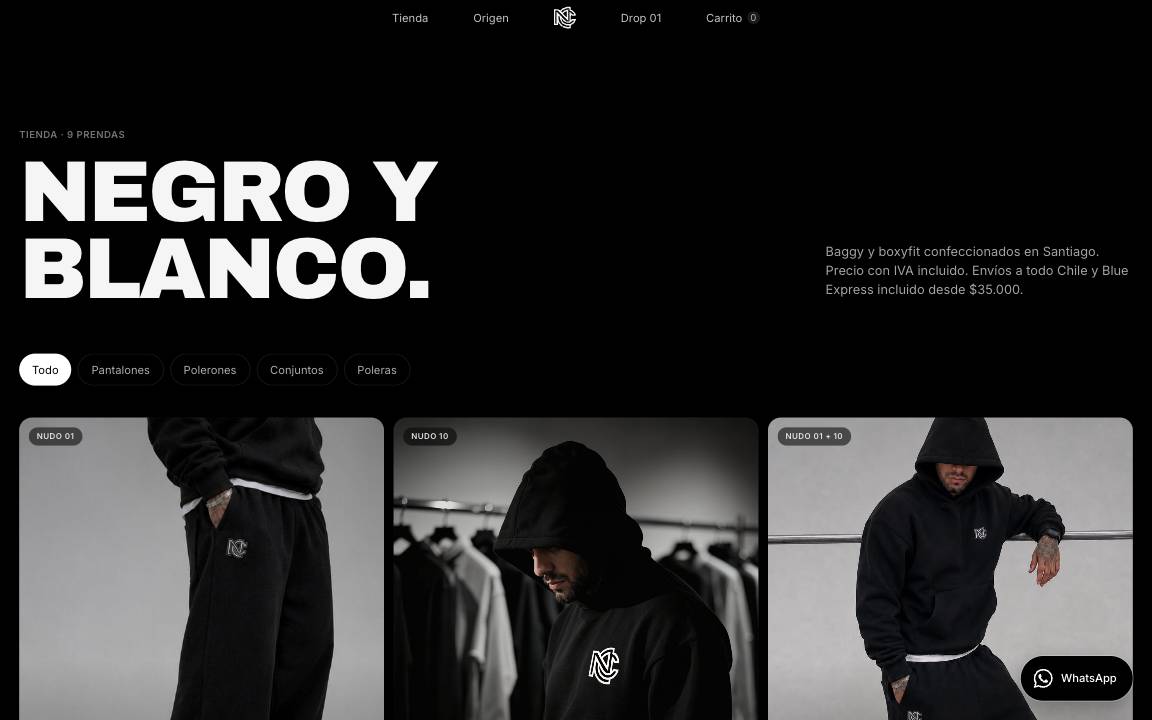 Tienda de moda con tallas en computador